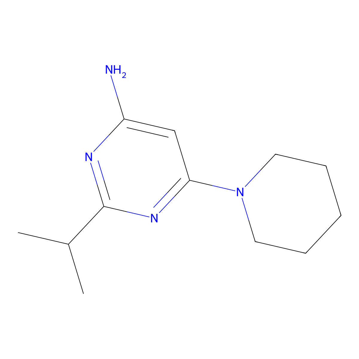 4-Amino-2-(iso-propyl)-6-(piperidin-1-yl)-pyrimidine molecular structure, CAS 1412960-78-1