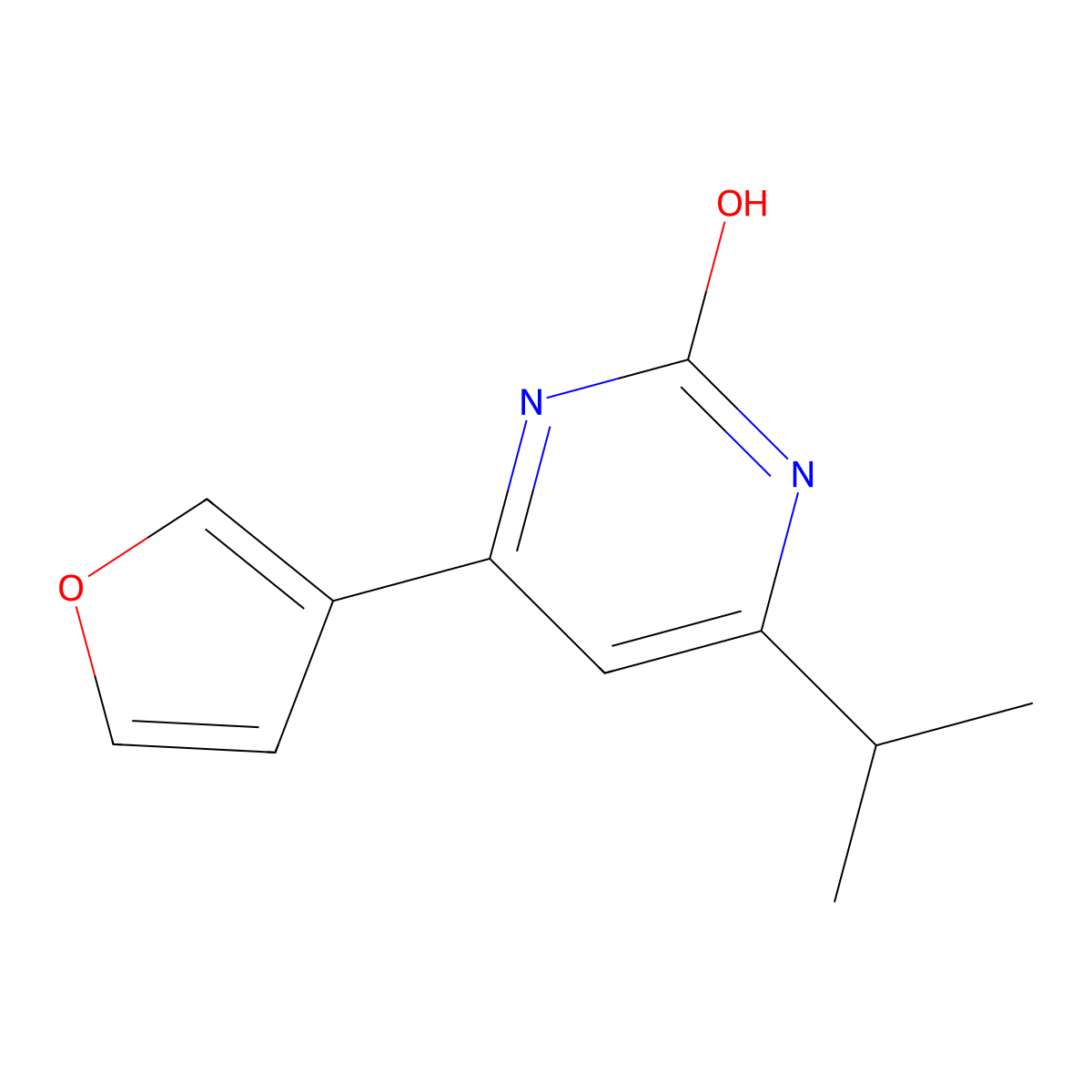 2-Hydroxy-4-(3-furyl)-6-(iso-propyl)pyrimidine molecular structure, CAS 1412960-81-6