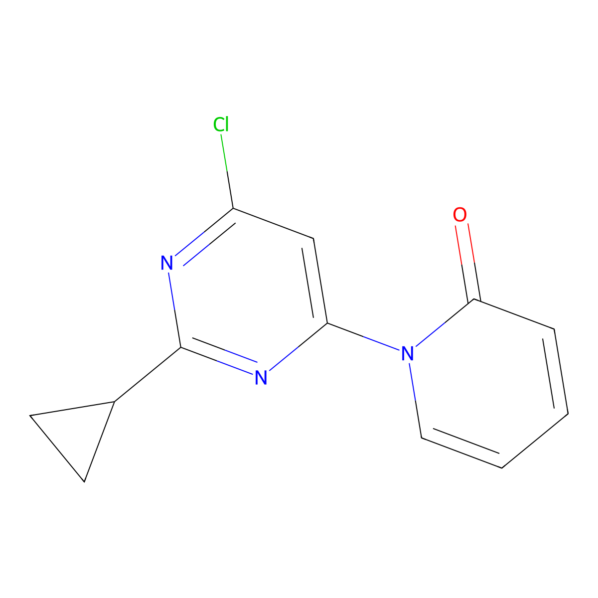4-Chloro-2-cyclopropyl-6-(1H-pyridin-2-one)pyrimidine molecular structure, CAS 1412960-85-0