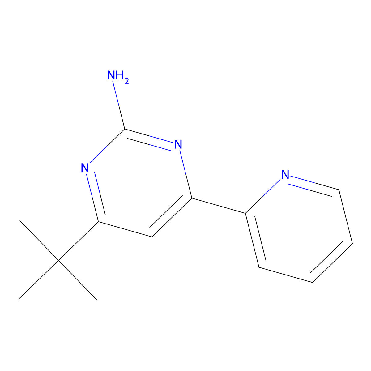 2-Amino-4-(pyridin-2-yl)-6-(tert-butyl)pyrimidine molecular structure, CAS 1412960-86-1