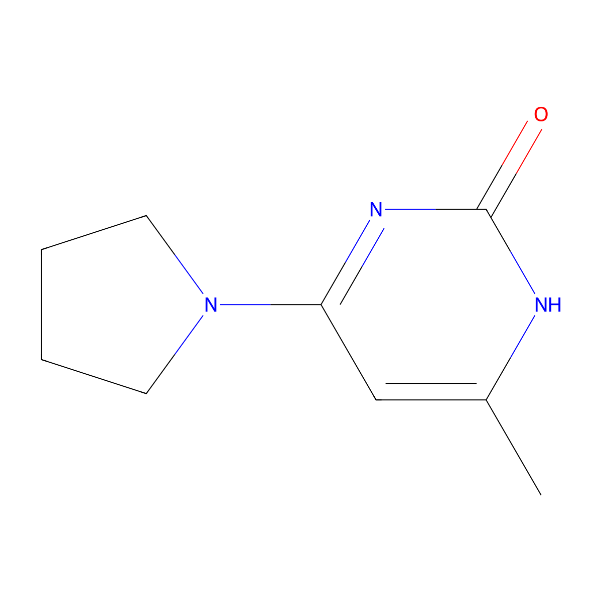 2-Hydroxy-4-(pyrrolidin-1-yl)-6-methylpyrimidine molecular structure, CAS 1412960-88-3
