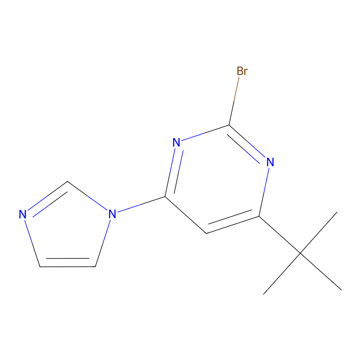 2-bromo-4-(1H-imidazol-1-yl)-6-(tert-butyl)pyrimidine molecular structure, CAS 1412960-91-8
