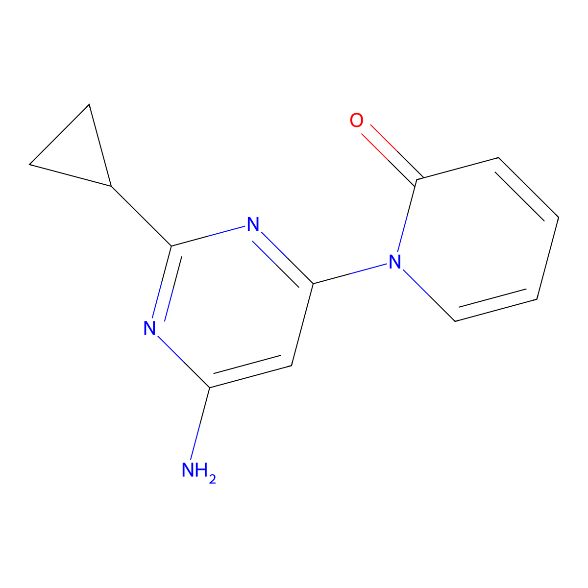 4-Amino-2-cyclopropyl-6-(1H-pyridin-2-one)pyrimidine molecular structure, CAS 1412960-93-0