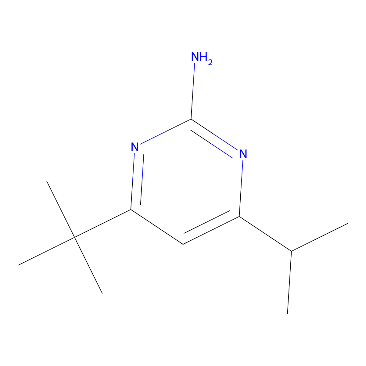 2-Amino-4-(iso-propyl)-6-(tert-butyl)pyrimidine molecular structure, CAS 1412960-94-1