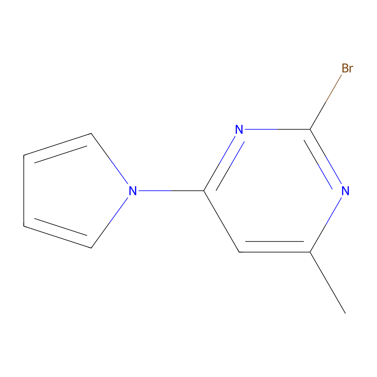 2-Bromo-4-(1H-pyrrol-1-yl)-6-methylpyrimidine molecular structure, CAS 1412960-96-3