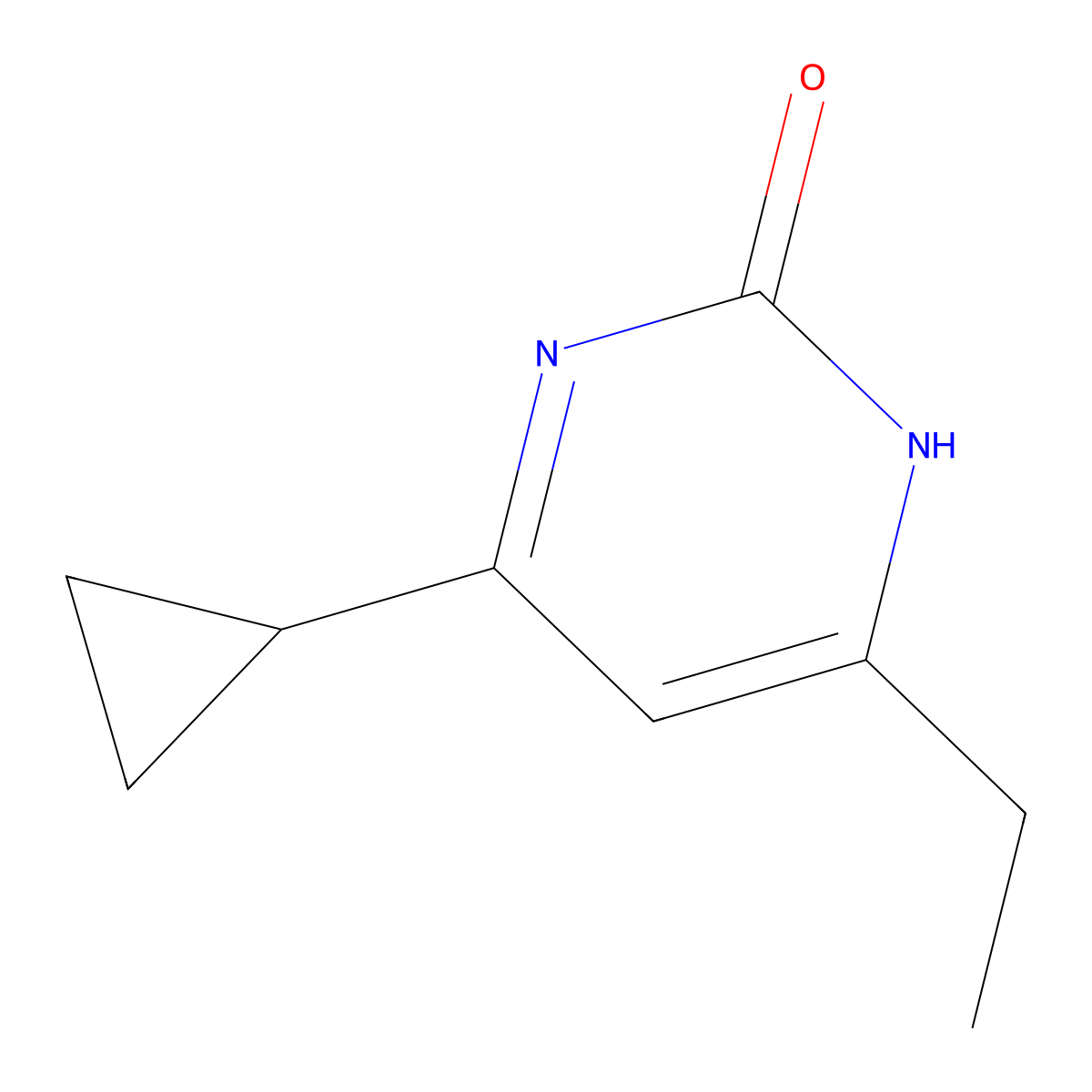 2-Hydroxy-4-ethyl-6-cyclopropylpyrimidine molecular structure, CAS 1412960-97-4