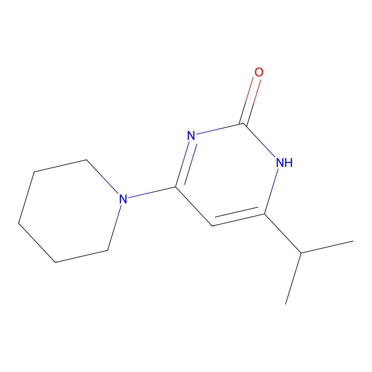 2-Hydroxy-4-(piperidin-1-yl)-6-(iso-propyl)pyrimidine molecular structure, CAS 1412960-99-6