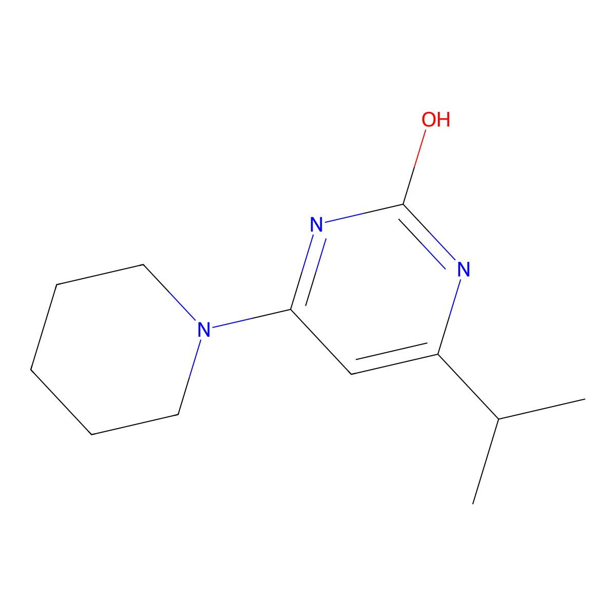 2-Hydroxy-4-(piperidin-1-yl)-6-(iso-propyl)pyrimidine molecular structure, CAS 1412960-99-6