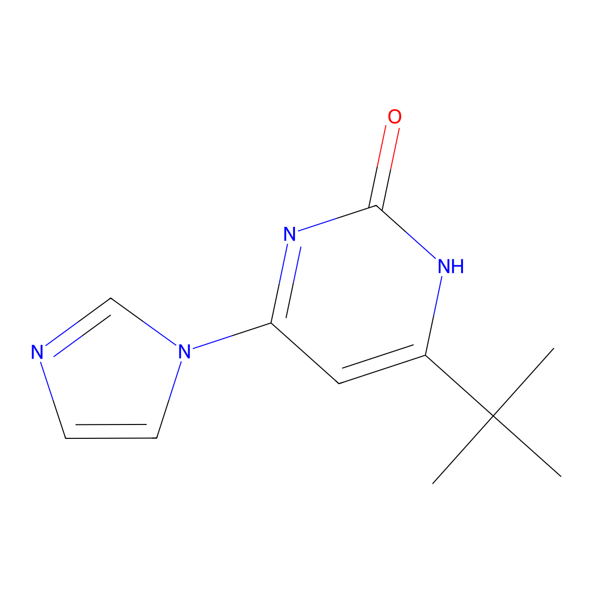2-hydroxy-4-(1H-imidazol-1-yl)-6-(tert-butyl)pyrimidine molecular structure, CAS 1412961-01-3