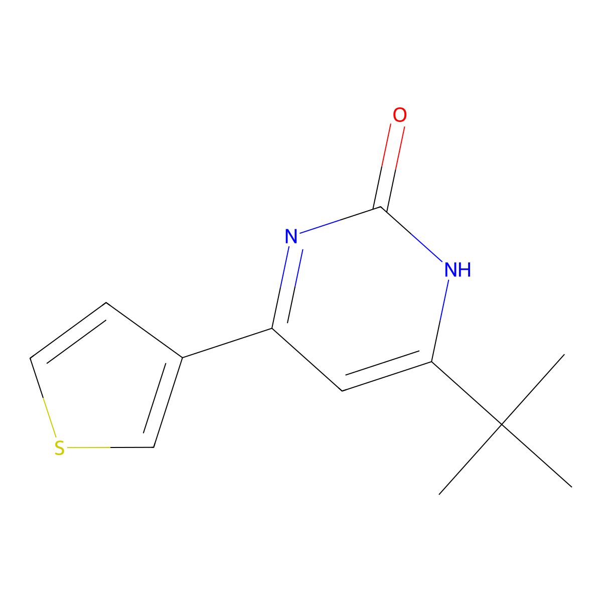 2-Hydroxy-4-(3-thienyl)-6-(tert-butyl)pyrimidine molecular structure, CAS 1412961-02-4