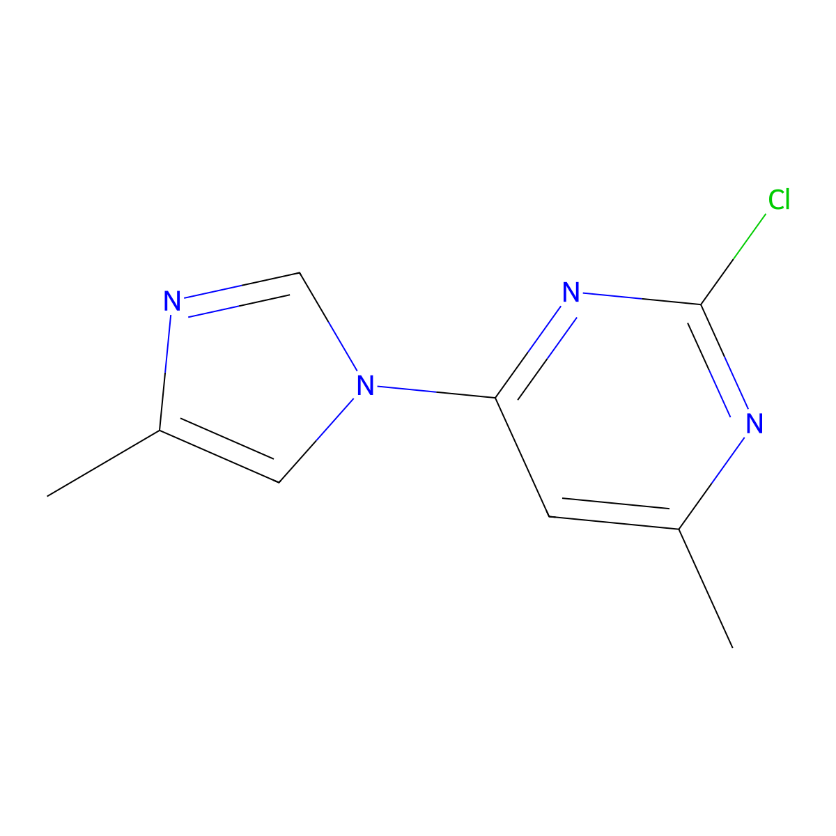 2-Chloro-4-(4-methyl-1H-imidazol-1-yl)-6-methylpyrimidine molecular structure, CAS 1412961-04-6