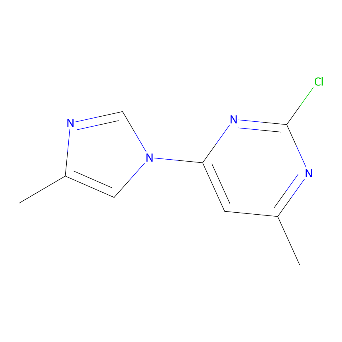 2-Chloro-4-(4-methyl-1H-imidazol-1-yl)-6-methylpyrimidine molecular structure, CAS 1412961-04-6