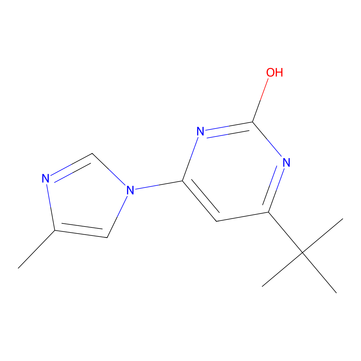 2-hydroxy-4-(1H-4-methylimidazol-1-yl)-6-(tert-butyl)pyrimidine molecular structure, CAS 1412961-06-8