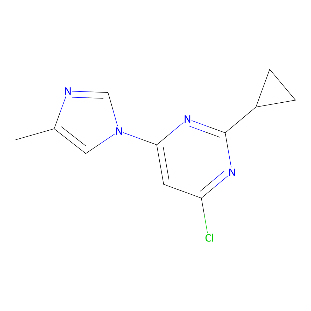 4-Chloro-2-cyclopropyl-6-(4-methylimidazol-1-yl)pyrimidine molecular structure, CAS 1412961-10-4