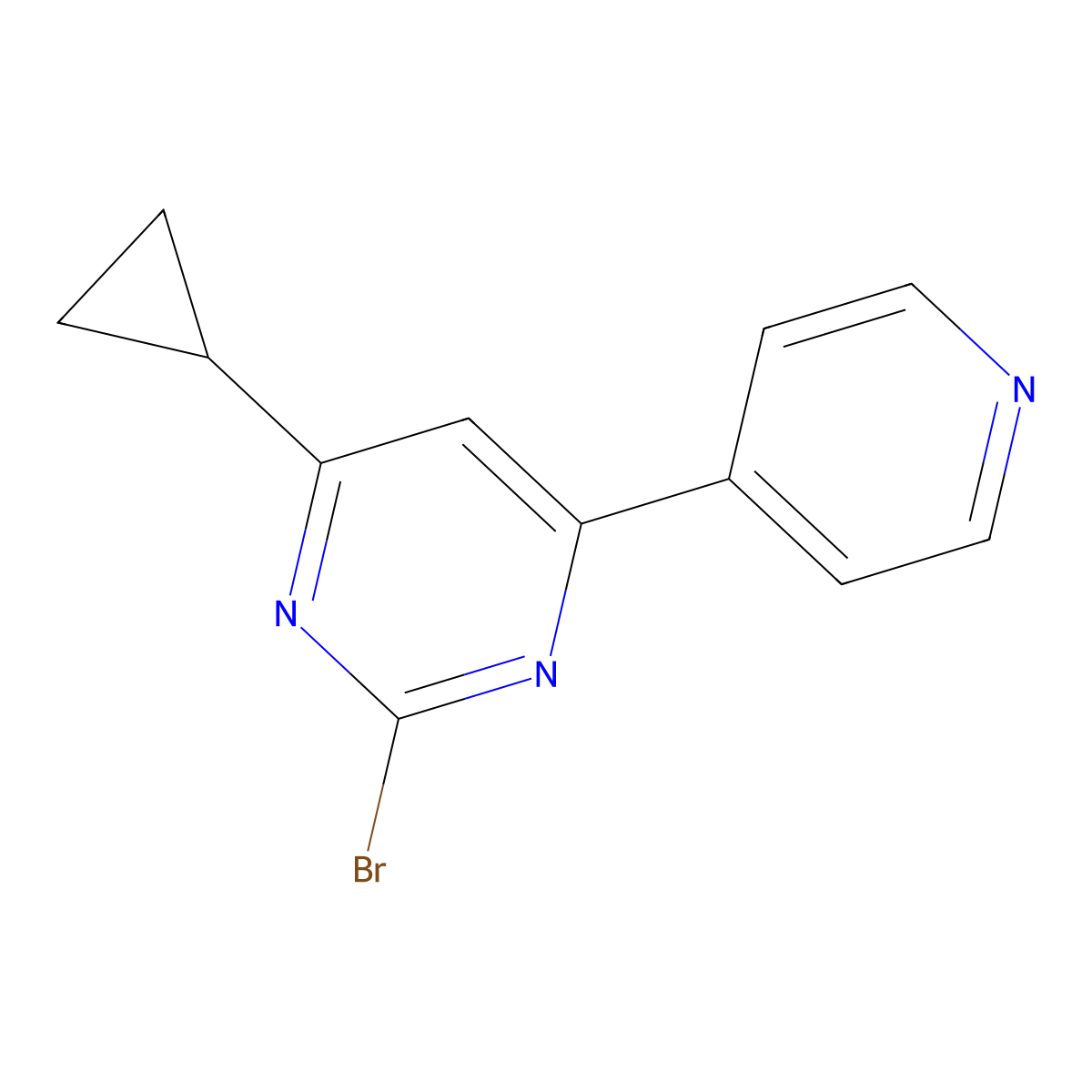 2-Bromo-4-(pyridin-4-yl)-6-cyclopropylpyrimidine molecular structure, CAS 1412961-13-7