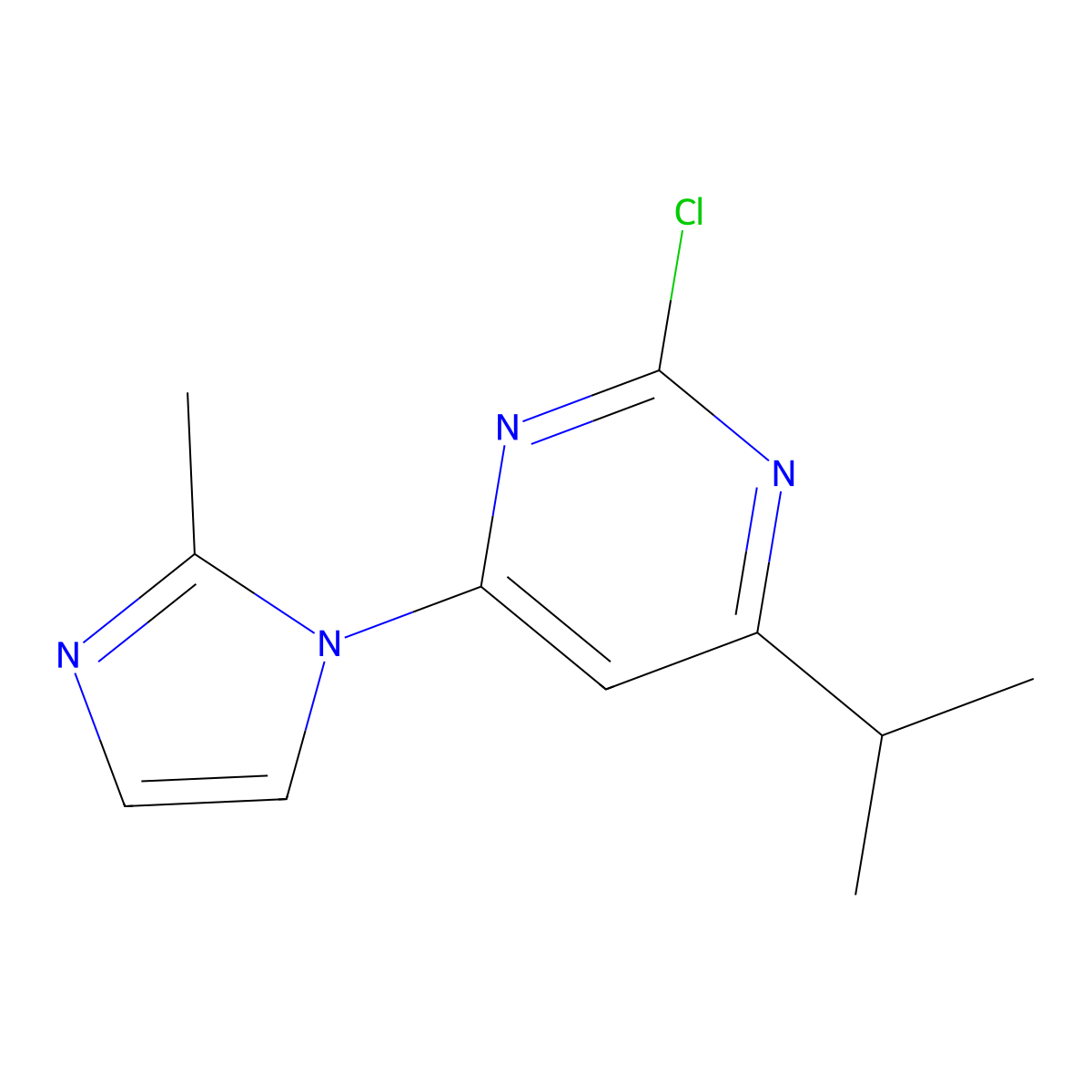 2-Chloro-4-(1H-2-methylimidazol-1-yl)-6-(iso-propyl)pyrimidine molecular structure, CAS 1412961-14-8