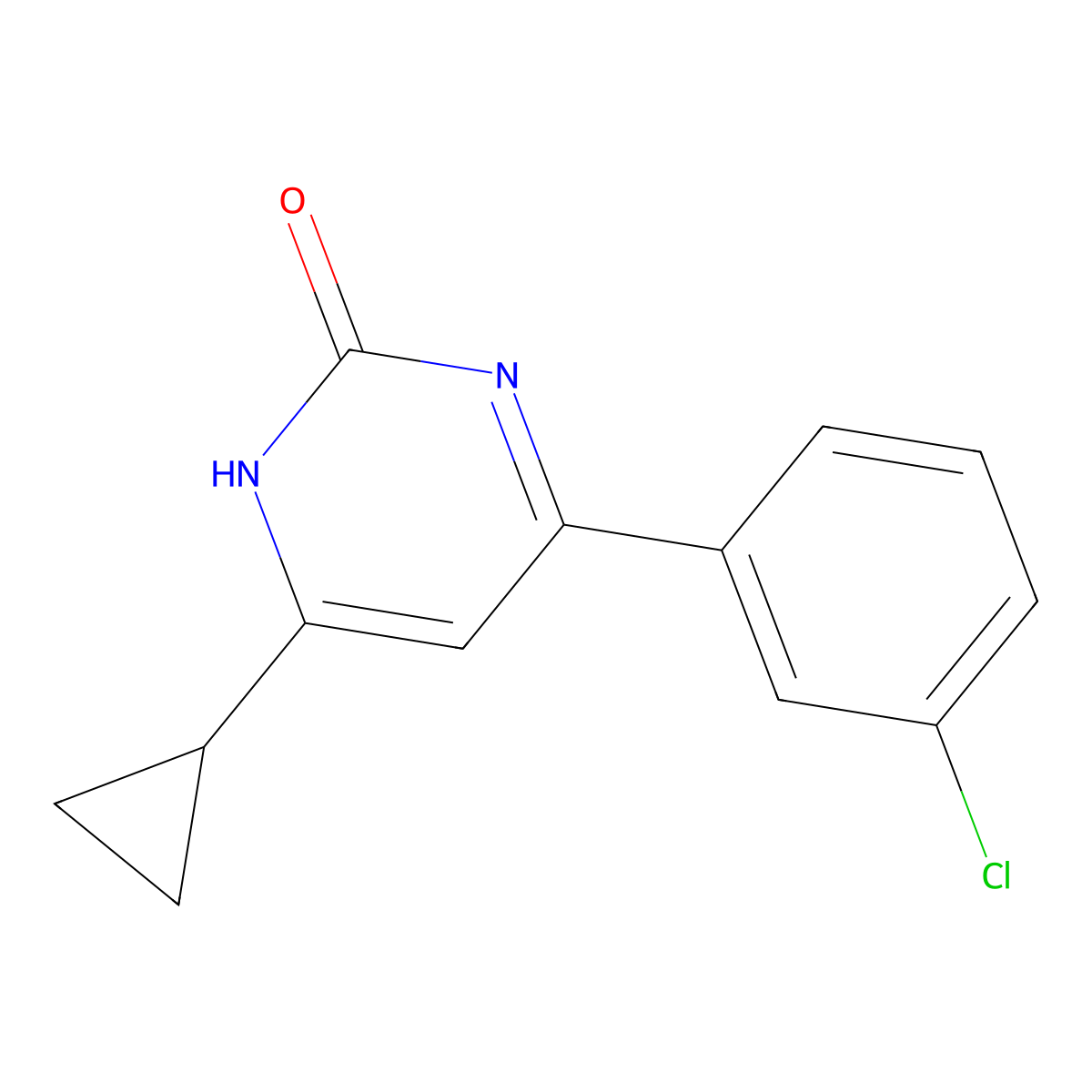 2-Hydroxy-4-(3-chlorophenyl)-6-cyclopropylpyrimidine molecular structure, CAS 1412961-15-9