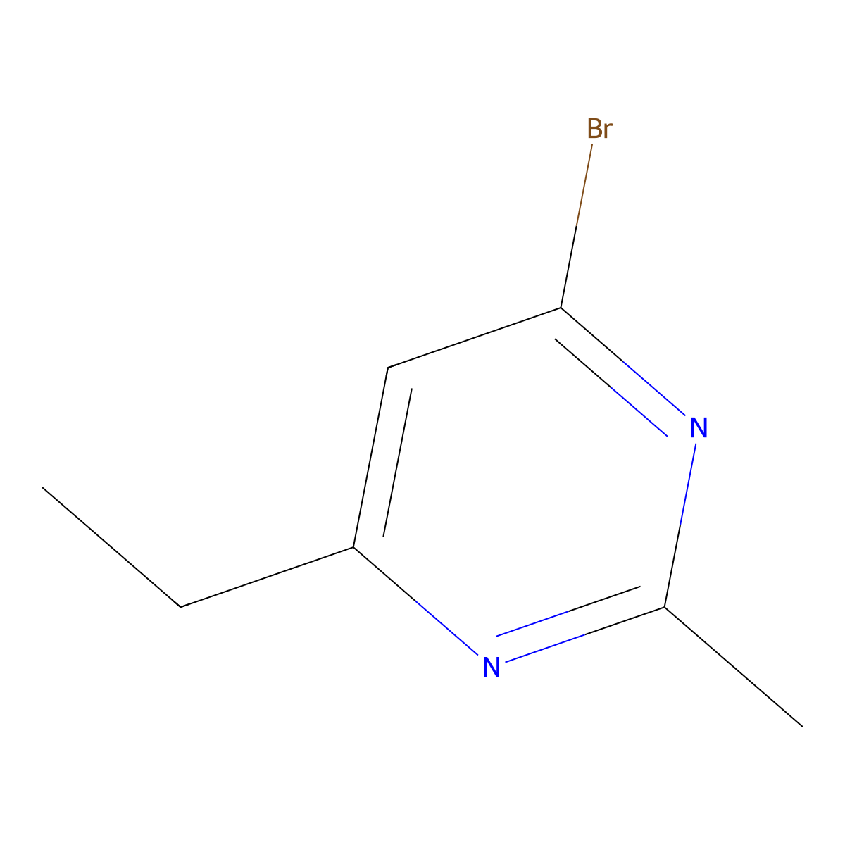 4-Bromo-6-ethyl-2-methylpyrimidine molecular structure, CAS 1412961-18-2