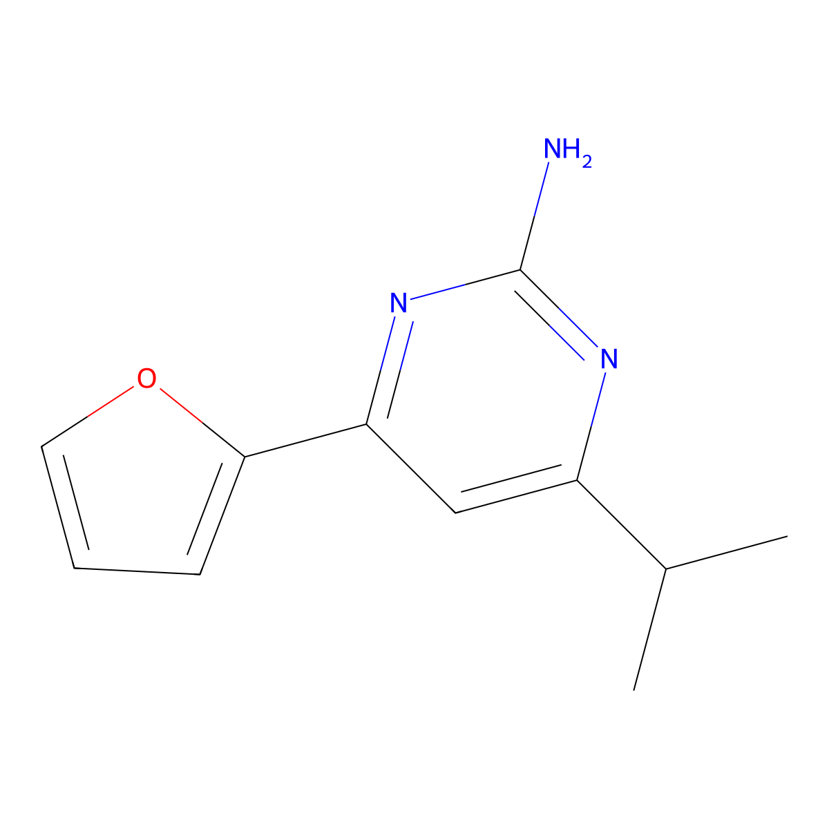 2-Amino-4-(2-furyl)-6-(iso-propyl)pyrimidine molecular structure, CAS 1412961-20-6