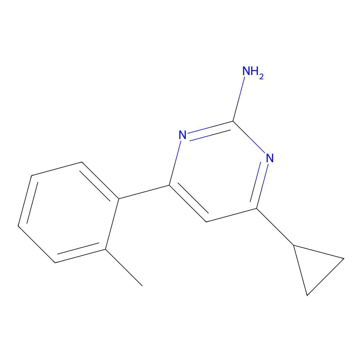 2-Amino-4-(2-tolyl)-6-cyclopropylpyrimidine molecular structure, CAS 1412961-21-7