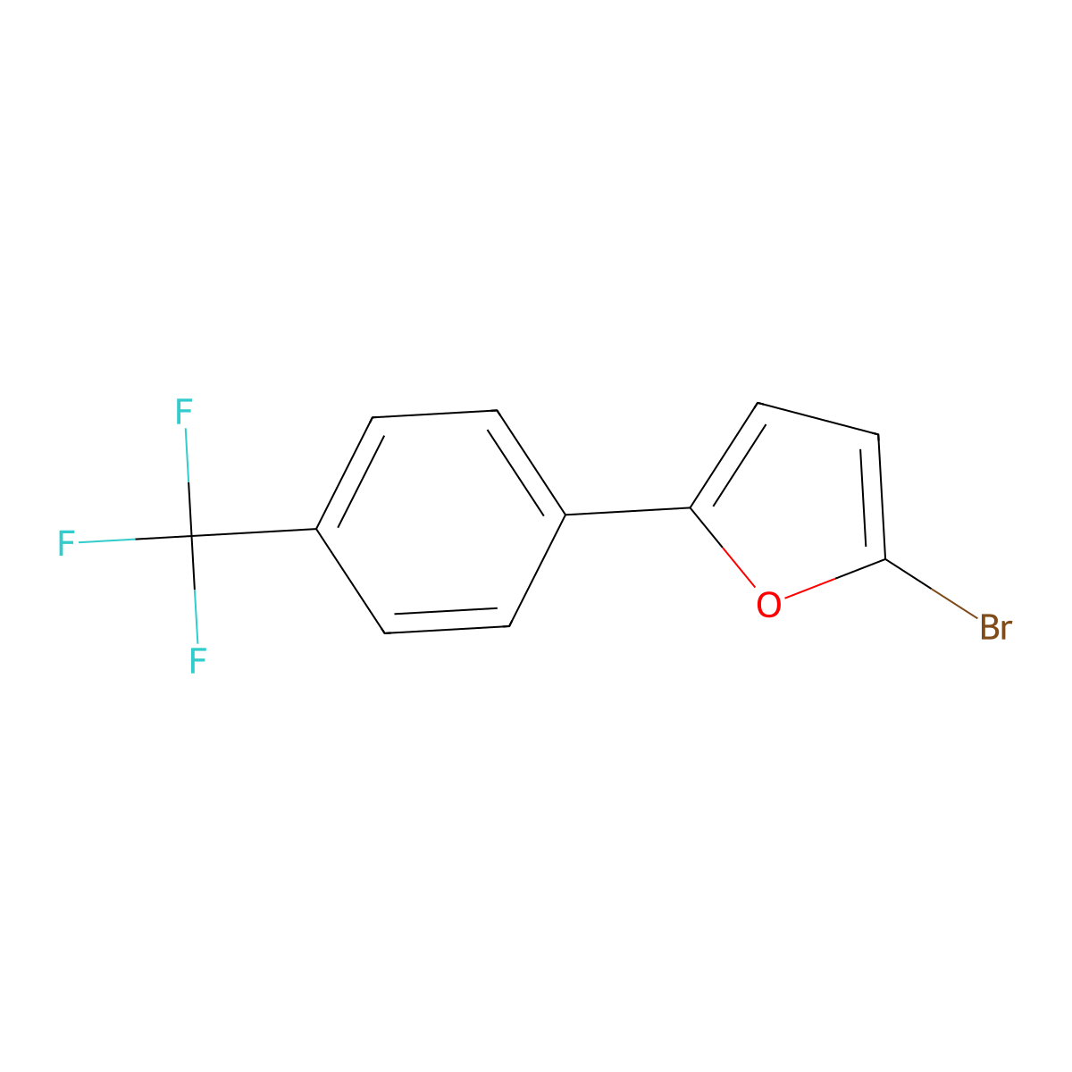 2-Bromo-5-(4-trifluoromethylphenyl)furan molecular structure, CAS 1412961-23-9
