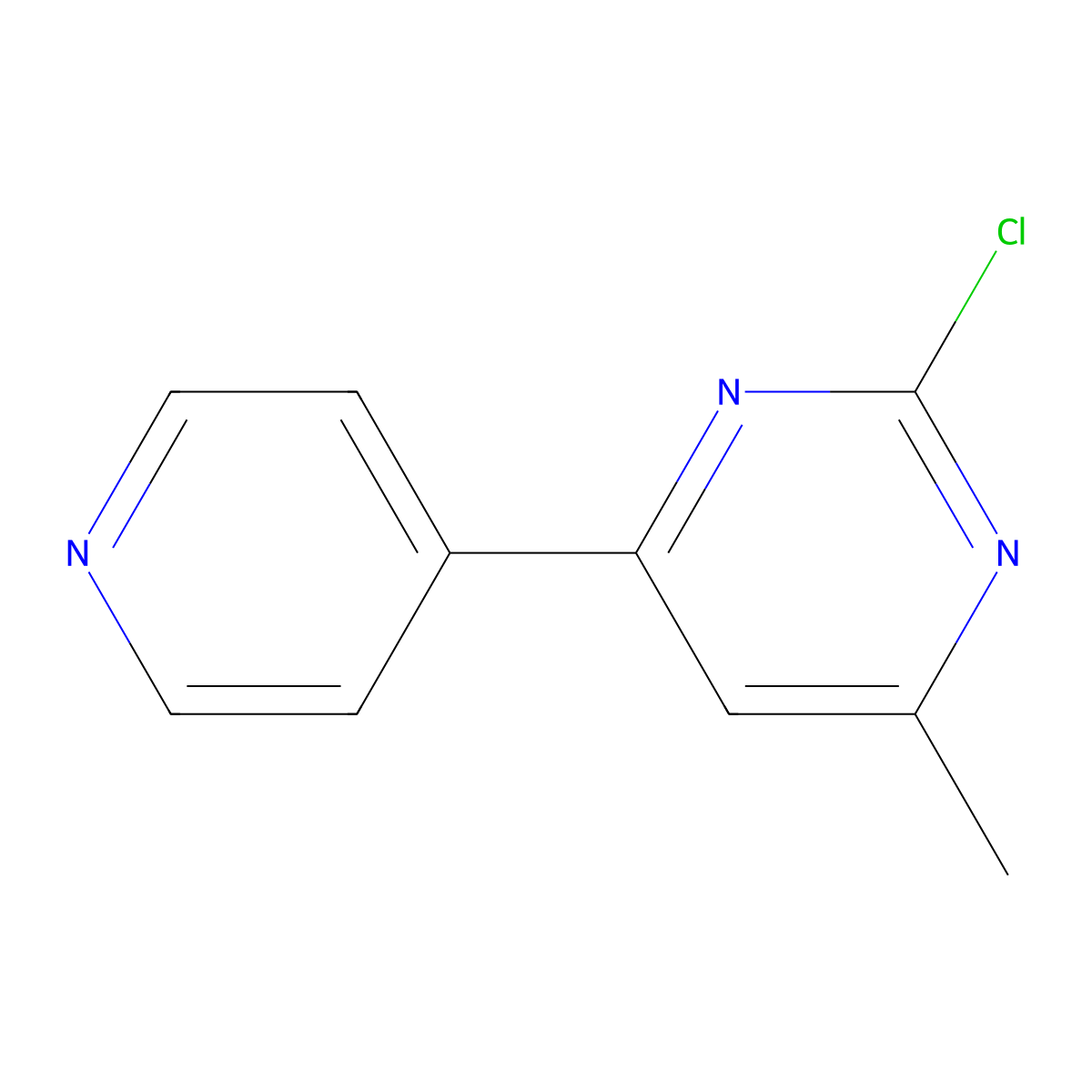 2-Chloro-4-(pyridin-4-yl)-6-methylpyrimidine molecular structure, CAS 1412961-27-3