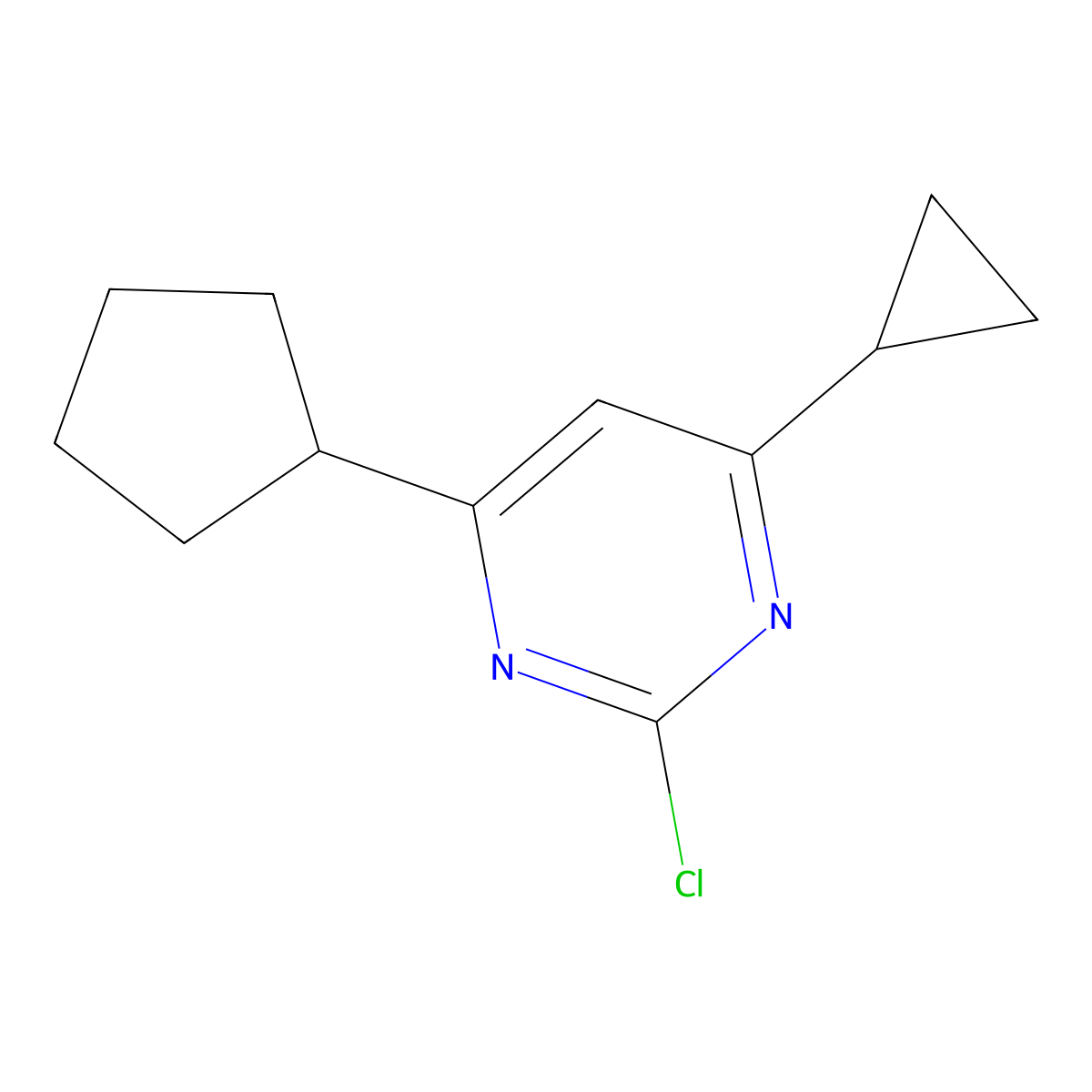 2-Chloro-4-(cyclopentyl)-6-cyclopropylpyrimidine molecular structure, CAS 1412961-35-3