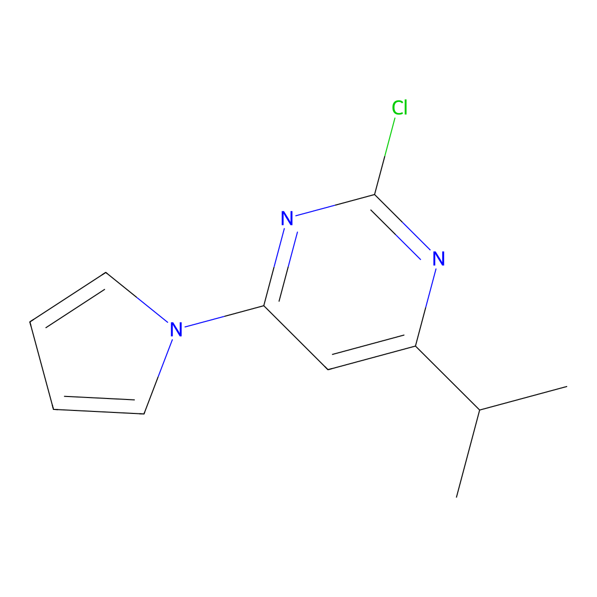 2-Chloro-4-(1H-pyrrol-1-yl)-6-(iso-propyl)pyrimidine molecular structure, CAS 1412961-39-7