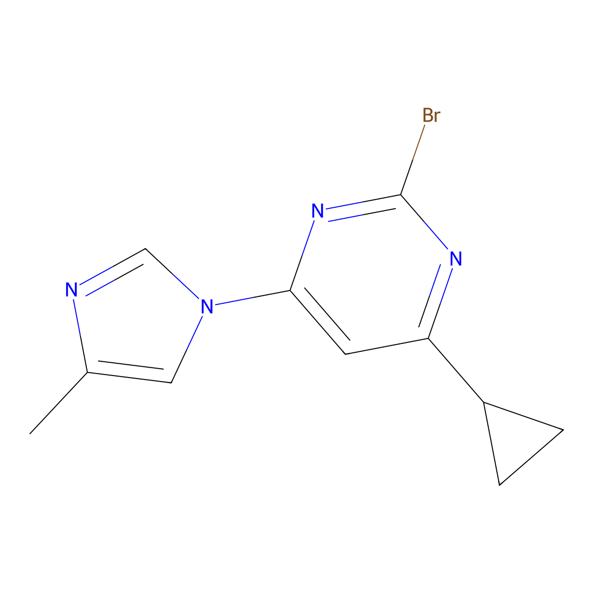 2-bromo-4-(1H-4-methylimidazol-1-yl)-6-cyclopropylpyrimidine molecular structure, CAS 1412961-40-0