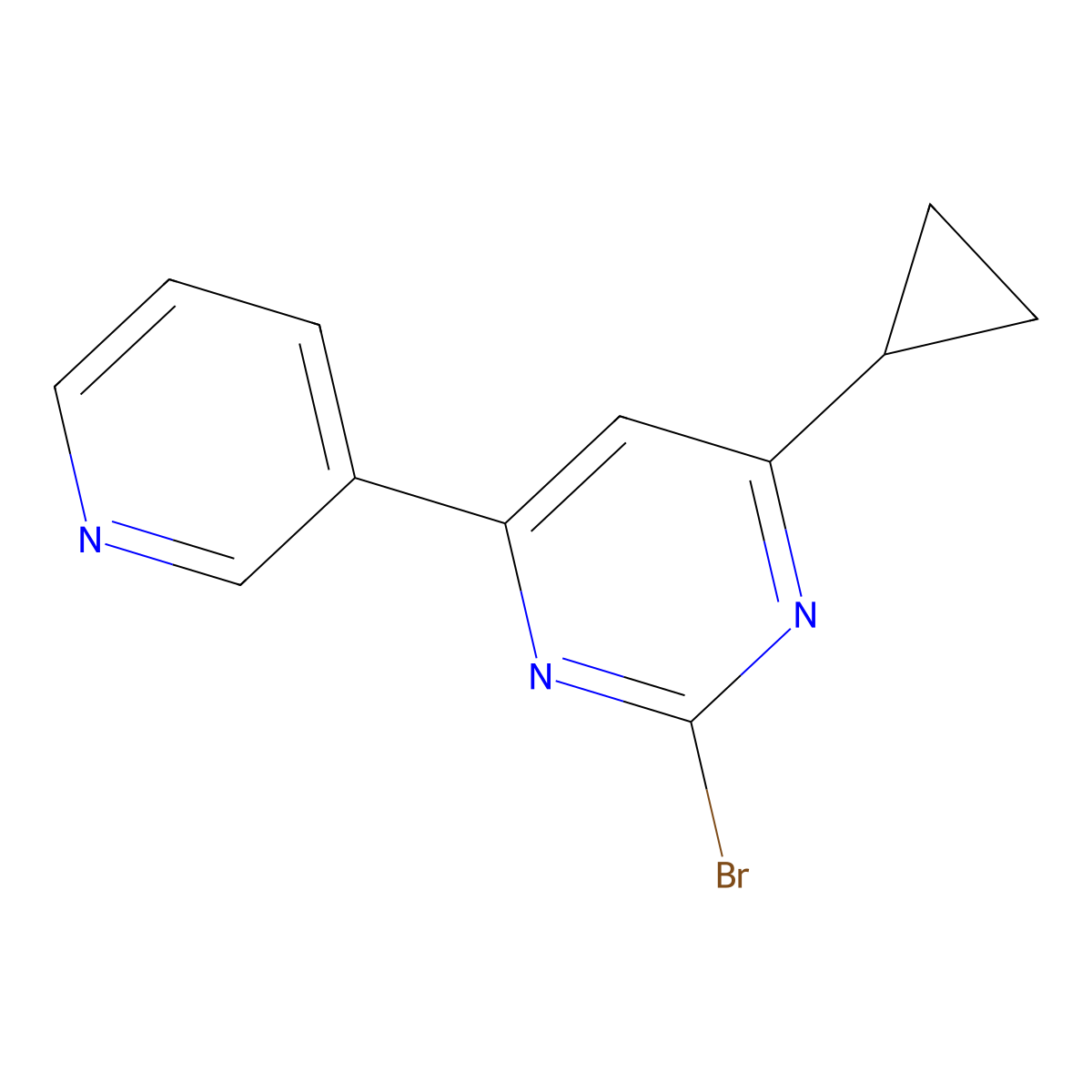 2-Bromo-4-(pyridin-3-yl)-6-cyclopropylpyrimidine molecular structure, CAS 1412961-42-2