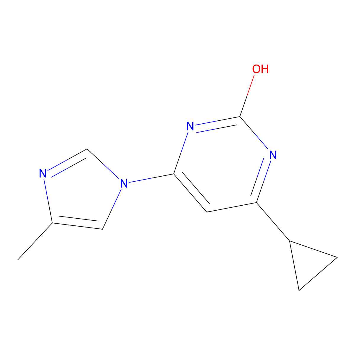2-hydroxy-4-(1H-4-methylimidazol-1-yl)-6-cyclopropylpyrimidine molecular structure, CAS 1412961-45-5