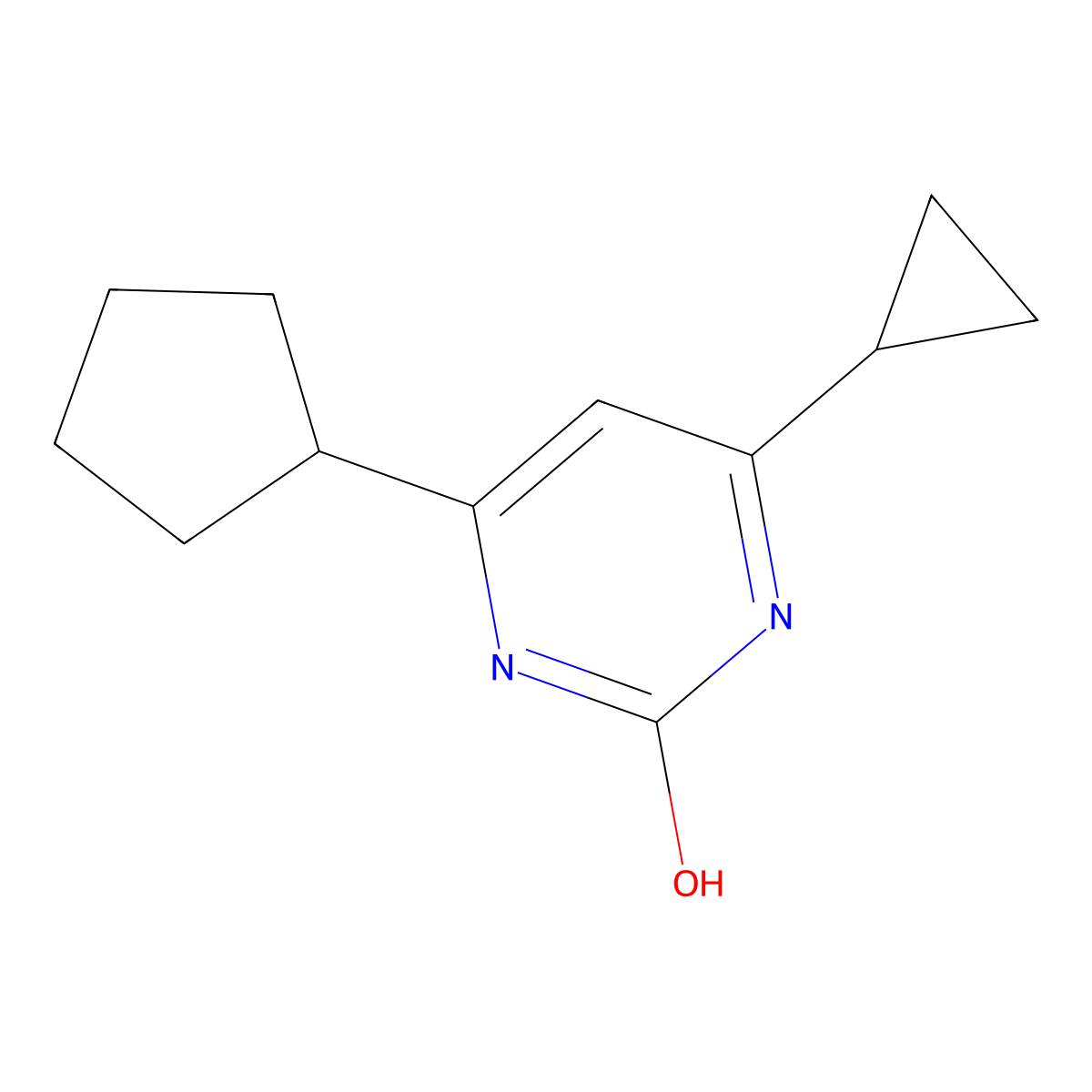 2-Hydroxy-4-(cyclopentyl)-6-cyclopropylpyrimidine molecular structure, CAS 1412961-46-6