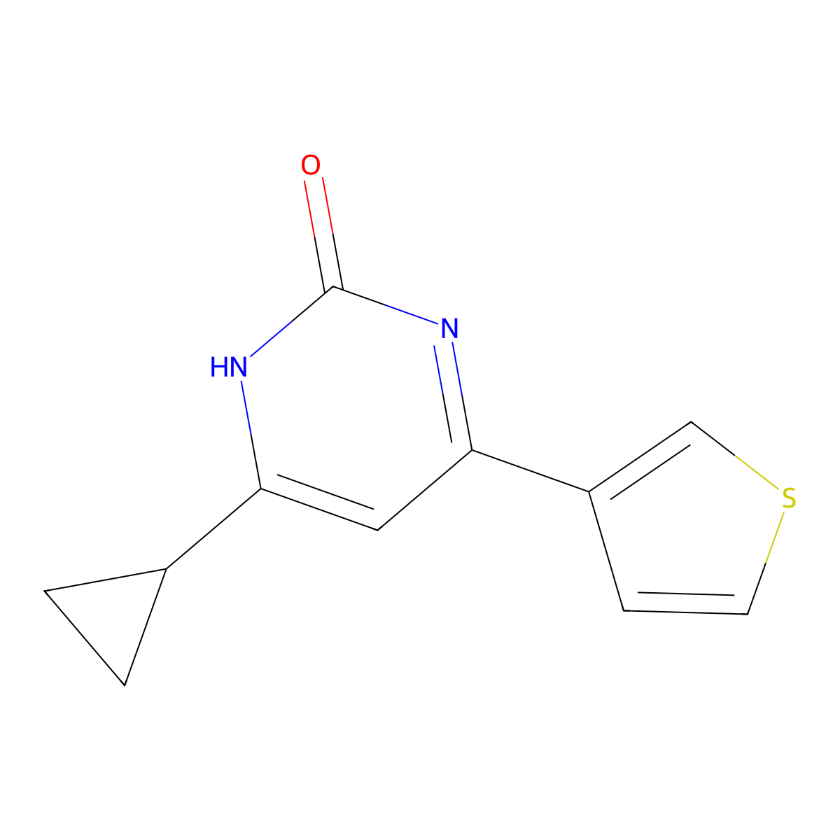 2-Hydroxy-4-(3-thienyl)-6-cyclopropylpyrimidine molecular structure, CAS 1412961-52-4