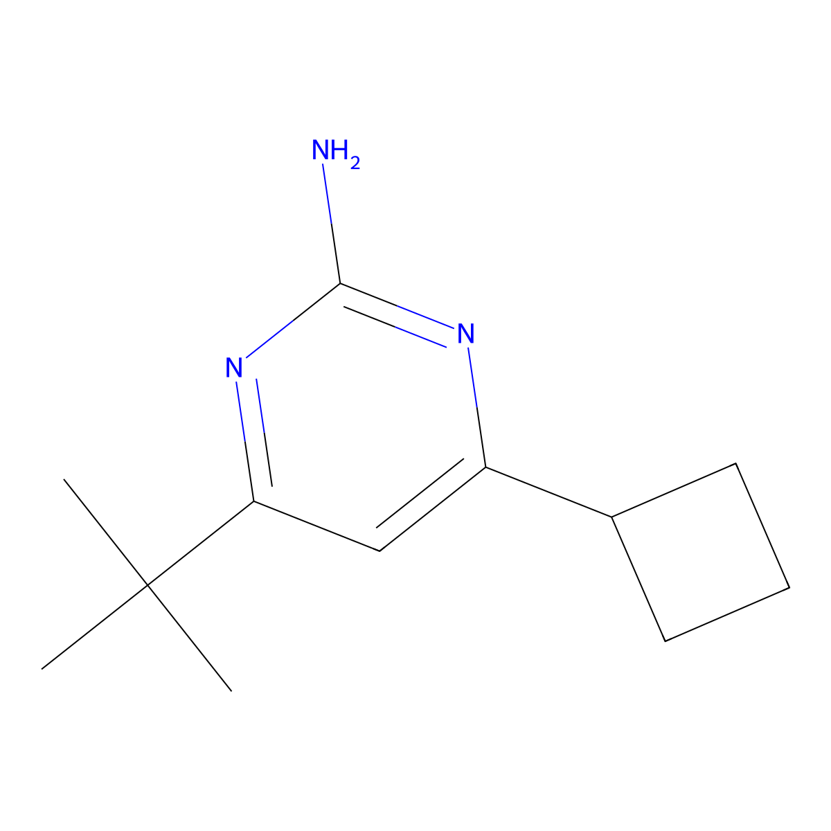 2-Animo-4-(cyclobutyl)-6-(tert-butyl)pyrimidine molecular structure, CAS 1412961-54-6