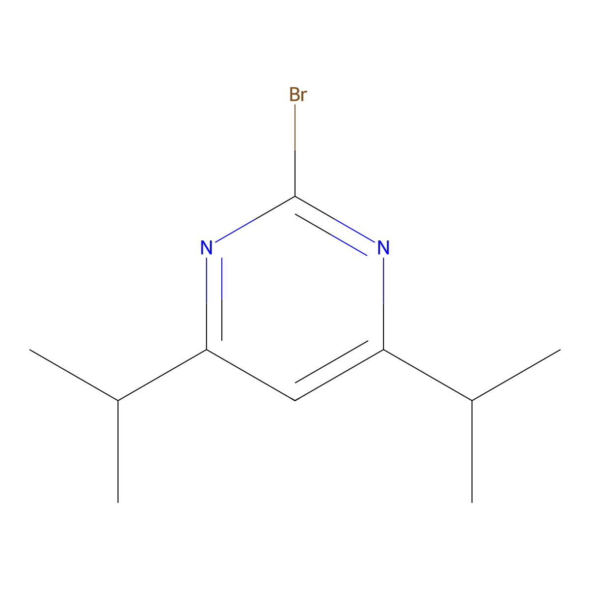 2-Bromo-4,6-diisopropylpyrimidine molecular structure, CAS 1412961-55-7
