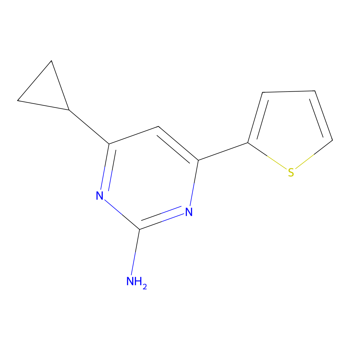 2-Amino-4-(2-thienyl)-6-cyclopropylpyrimidine molecular structure, CAS 1412961-57-9