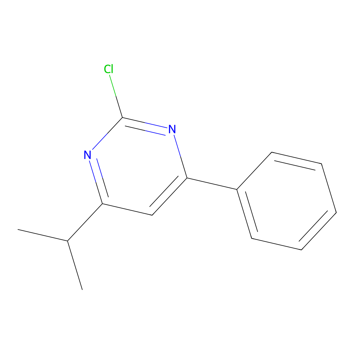 2-Chloro-4-isopropyl-6-phenylpyrimidine molecular structure, CAS 1412961-58-0