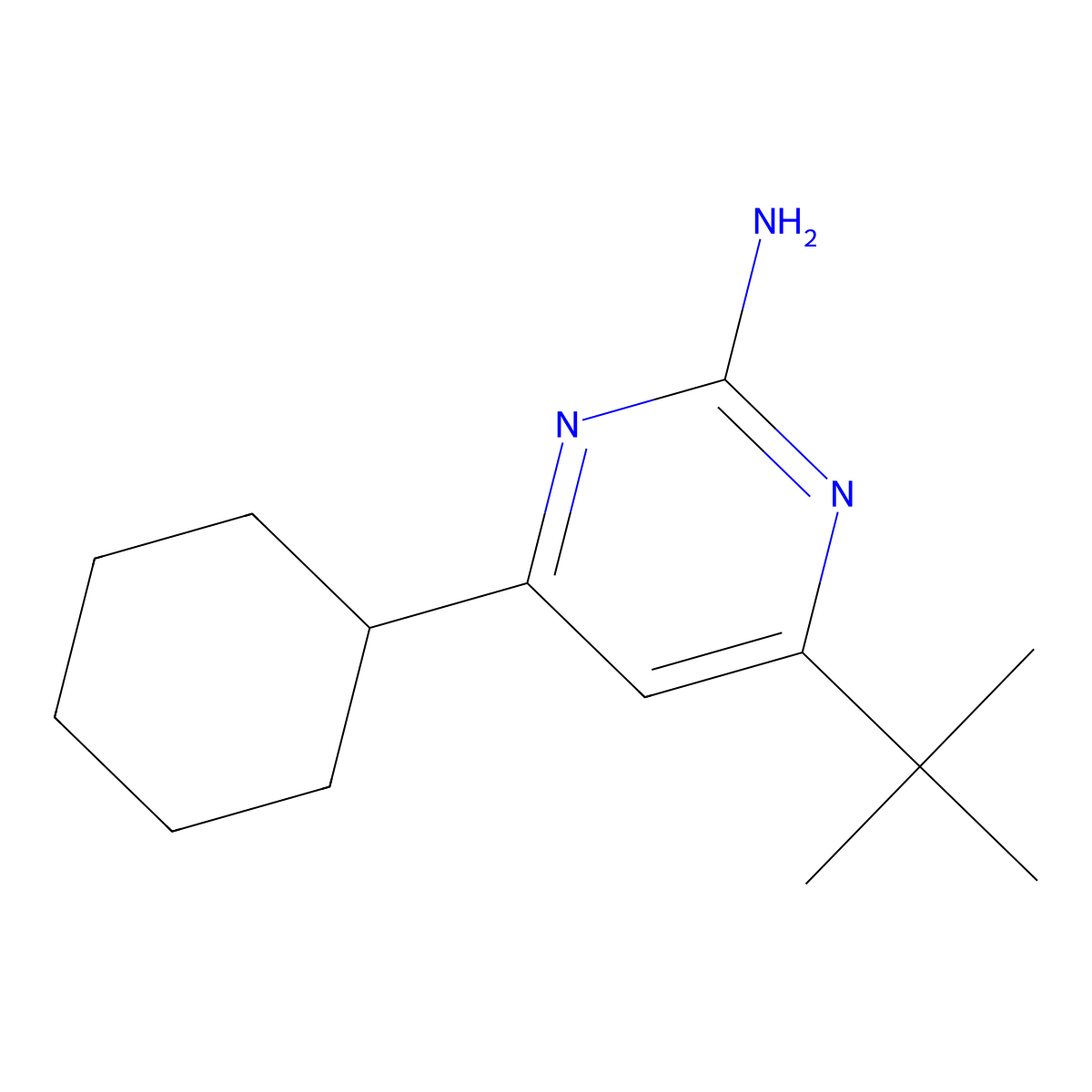 2-Amino-4-(cyclohexyl)-6-(tert-butyl)pyrimidine molecular structure, CAS 1412961-59-1