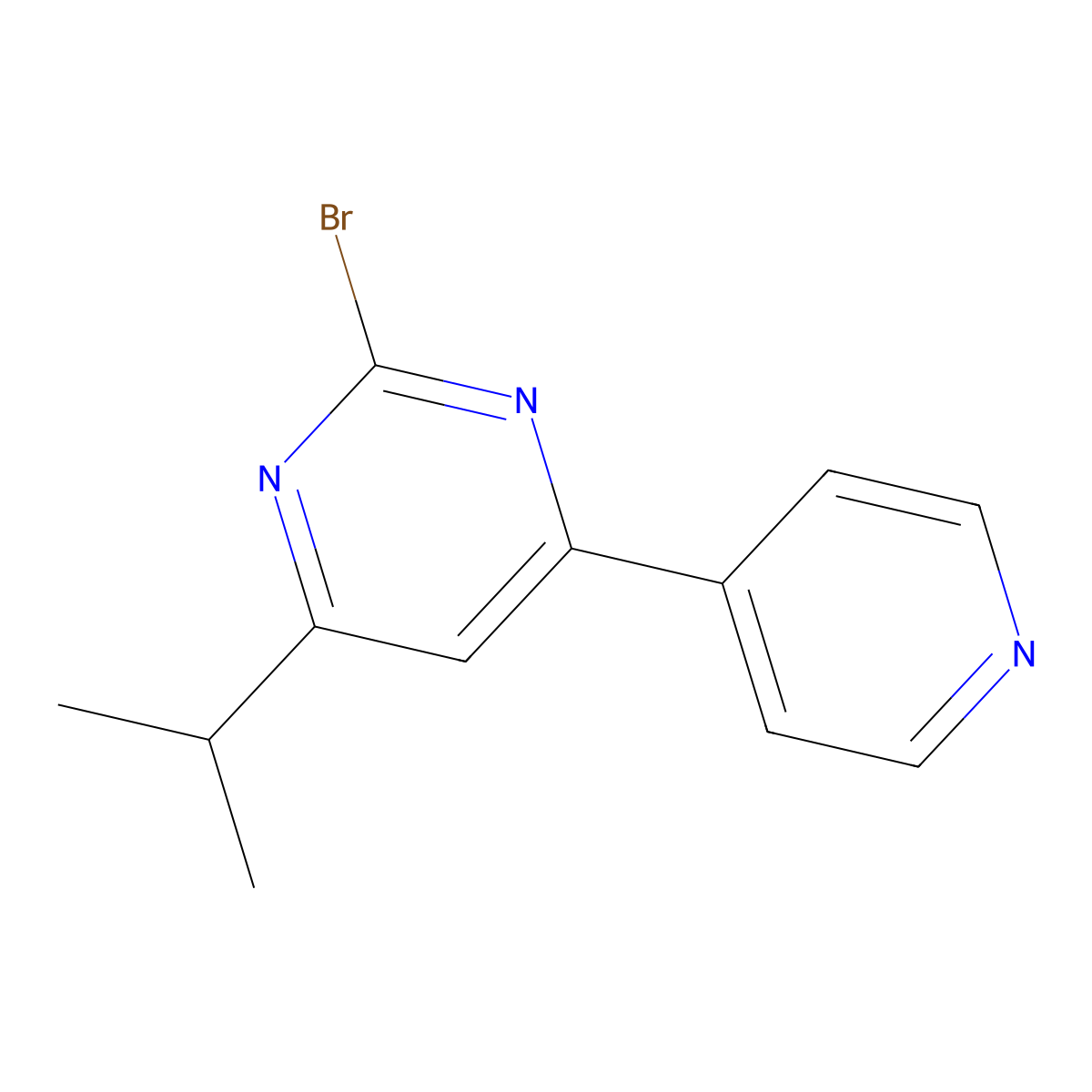 2-Bromo-4-(pyridin-4-yl)-6-(iso-propyl)pyrimidine molecular structure, CAS 1412961-60-4