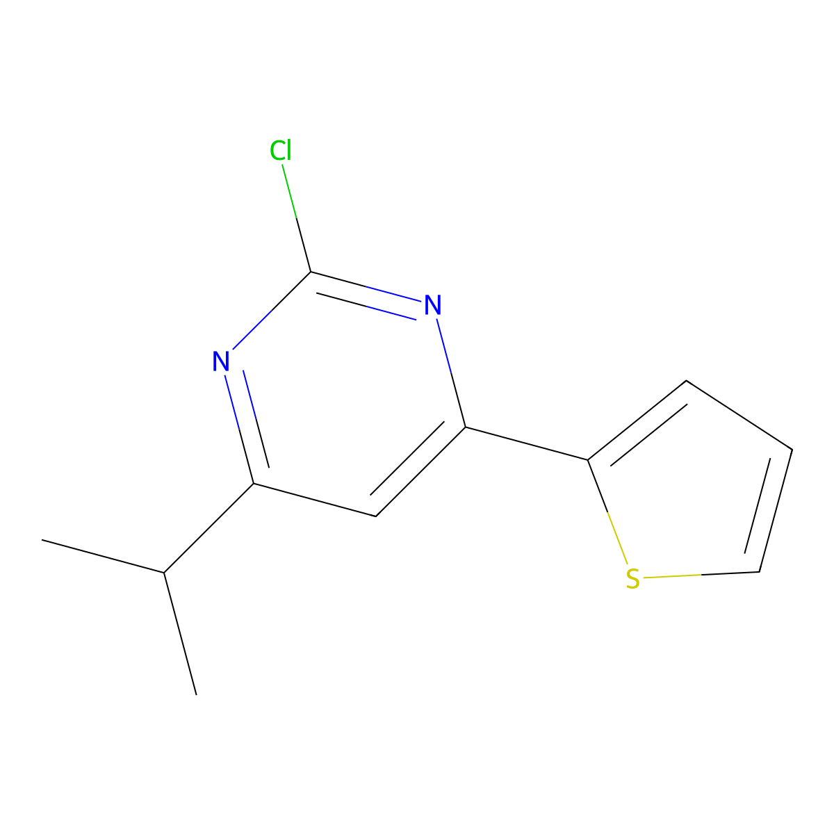 2-Chloro-4-(2-thienyl)-6-(iso-propyl)pyrimidine molecular structure, CAS 1412961-66-0