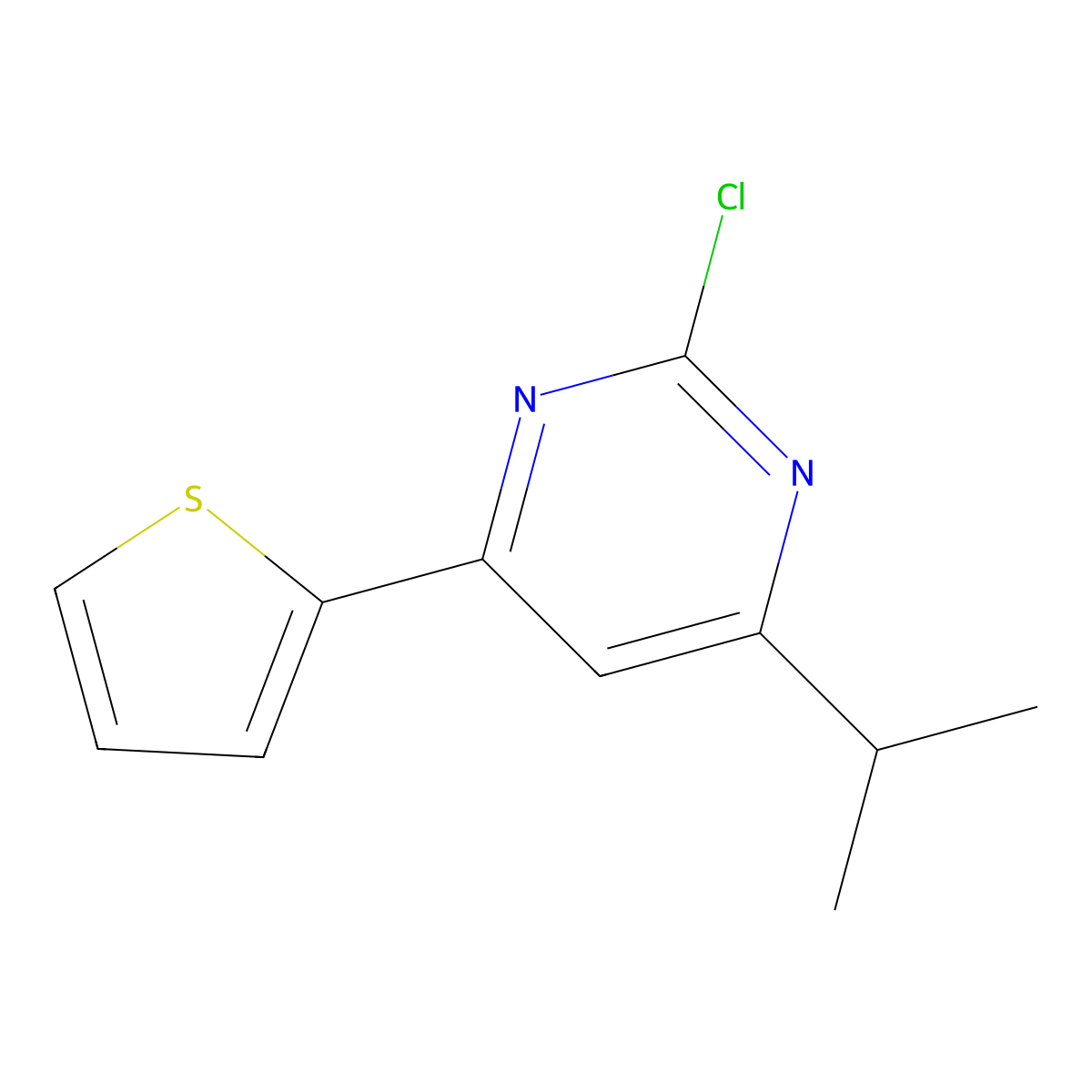 2-Chloro-4-(2-thienyl)-6-(iso-propyl)pyrimidine molecular structure, CAS 1412961-66-0