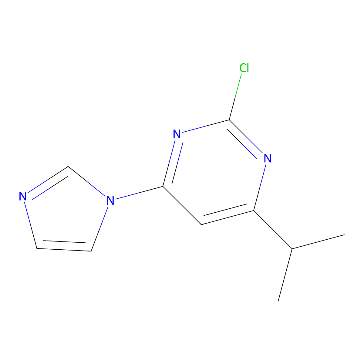 2-Chloro-4-(1H-imidazol-1-yl)-6-(iso-propyl)pyrimidine molecular structure, CAS 1412961-75-1