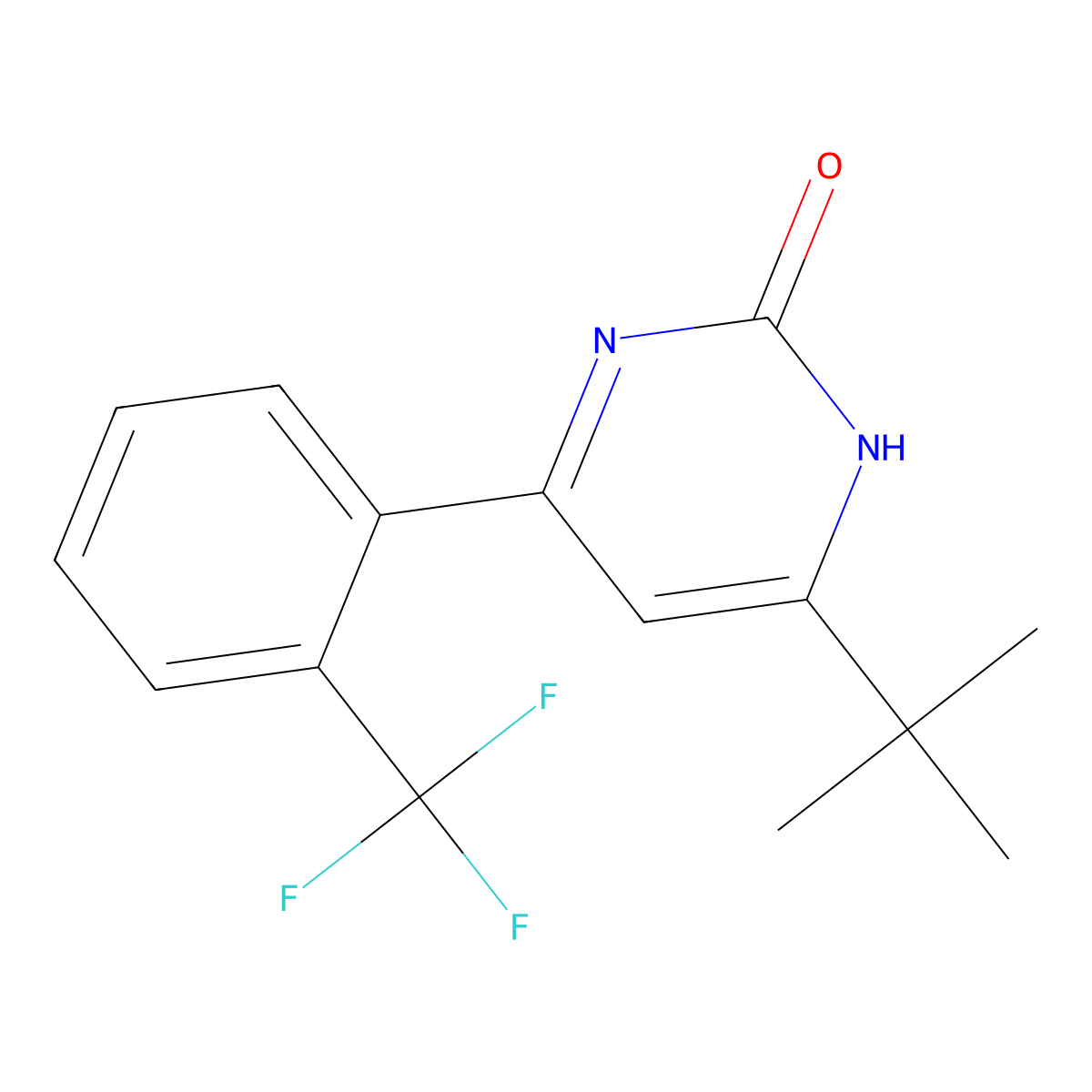 2-Hydroxy-4-(2-trifluoromethylphenyl)-6-(tert-butyl)pyrimidine molecular structure, CAS 1412961-76-2
