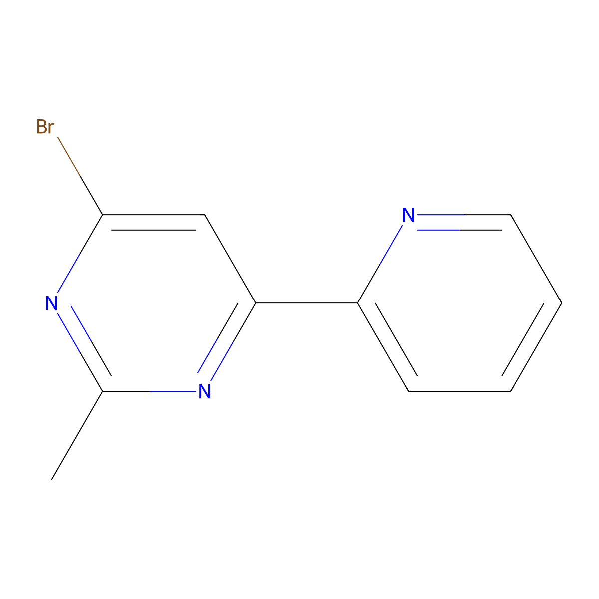 4-Bromo-2-methyl-6-(pyridin-2-yl)pyrimidine molecular structure, CAS 1412961-78-4
