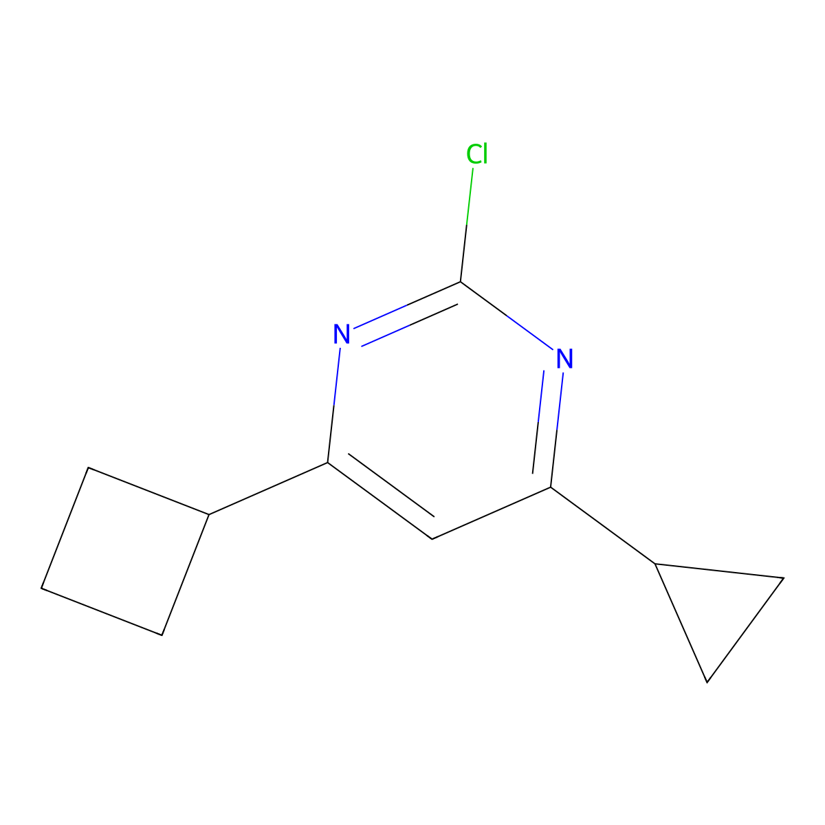 2-Chloro-4-(cyclobutyl)-6-cyclopropylpyrimidine molecular structure, CAS 1412961-79-5