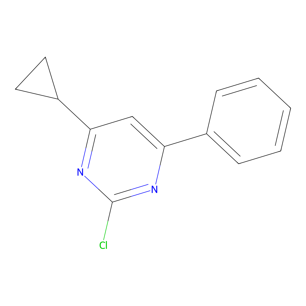 2-Chloro-4-phenyl-6-cyclopropylpyrimidine molecular structure, CAS 1412961-83-1