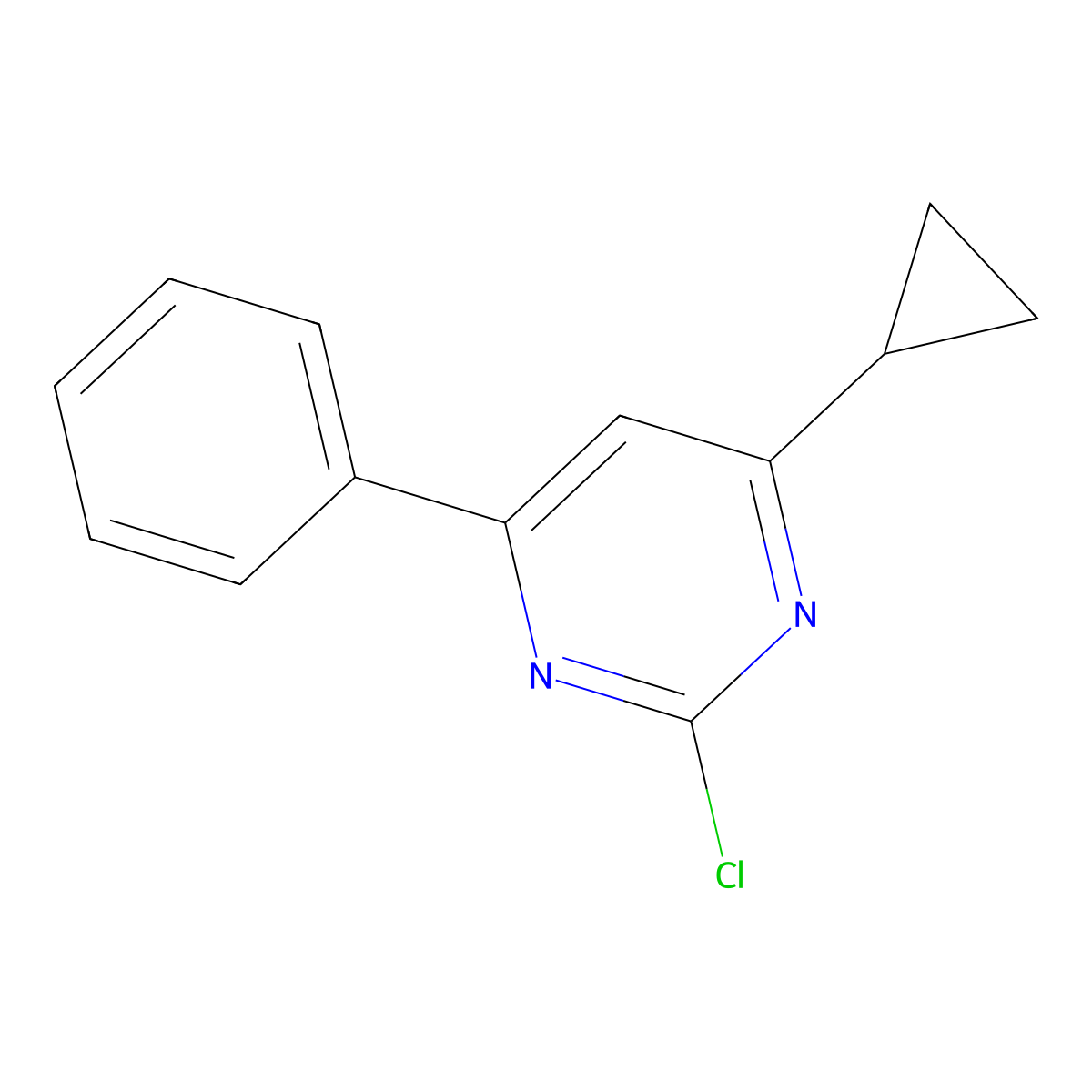2-Chloro-4-phenyl-6-cyclopropylpyrimidine molecular structure, CAS 1412961-83-1