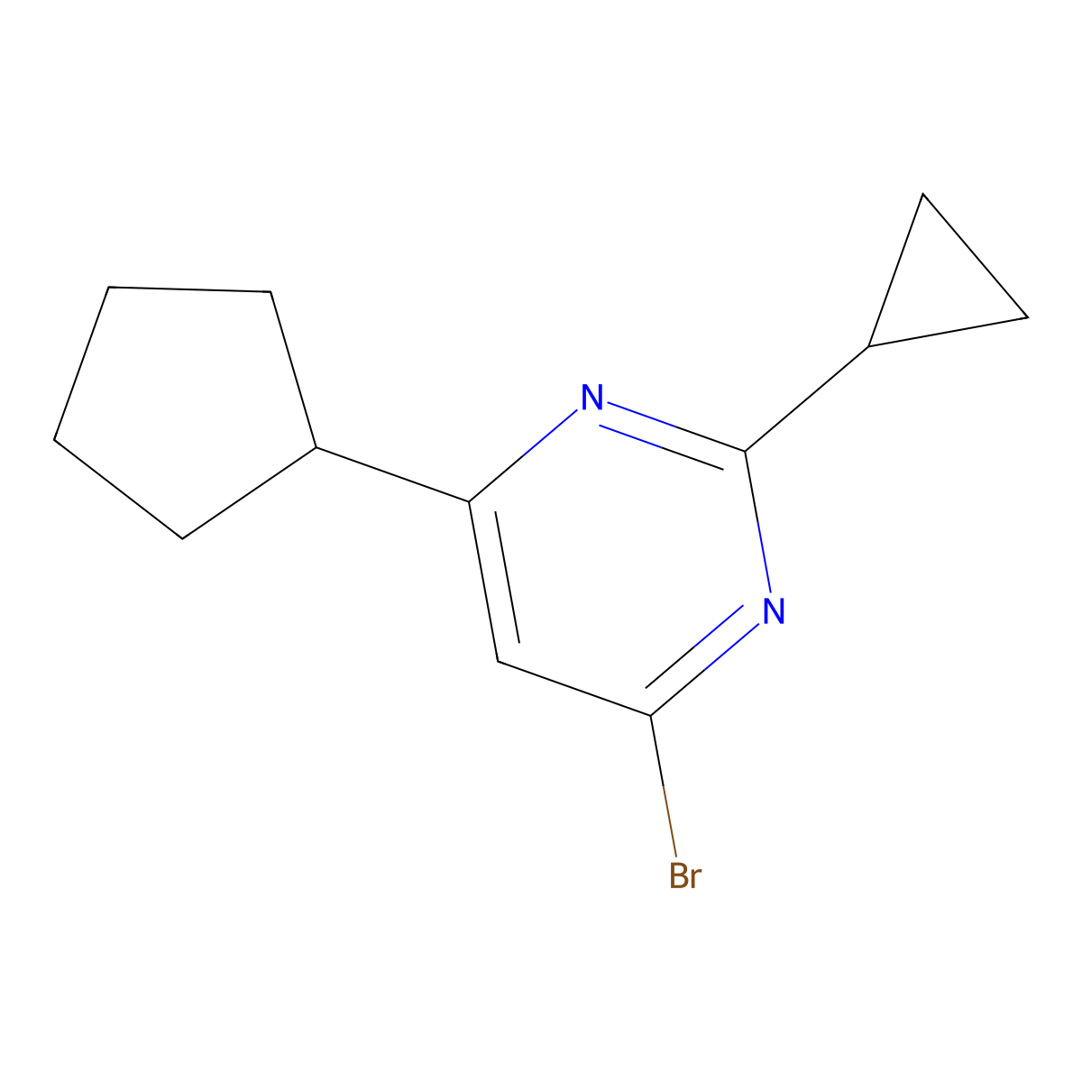 4-Bromo-2-cyclopropyl-6-cyclopentylpyrimidine molecular structure, CAS 1412961-97-7