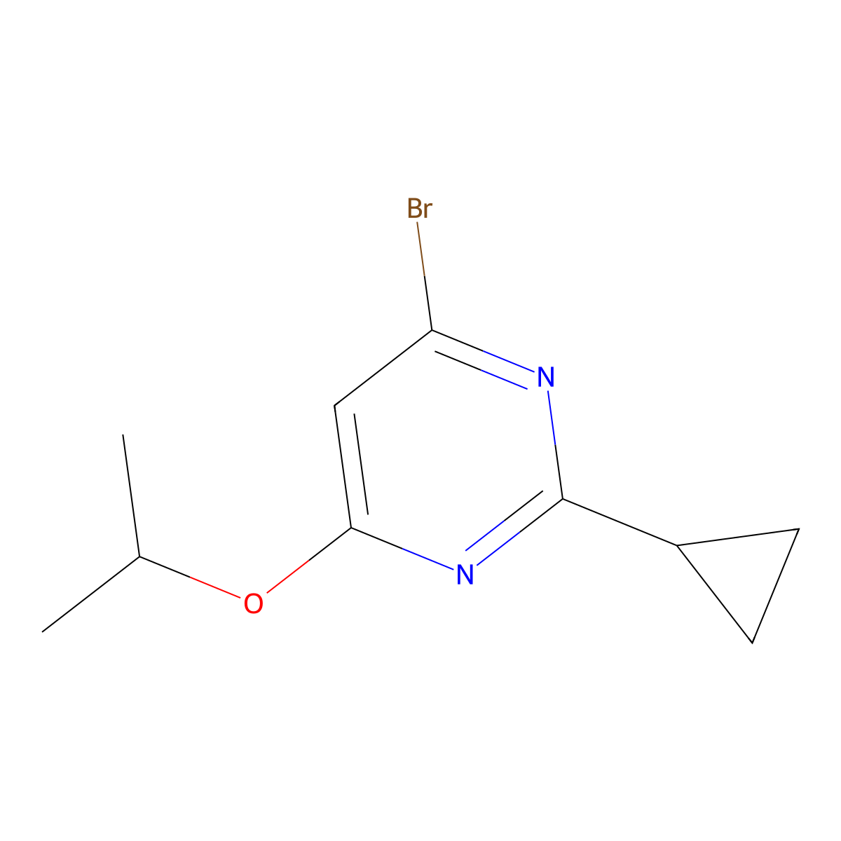 4-Bromo-2-cyclopropyl-6-(iso-propoxy)pyrimidine molecular structure, CAS 1412962-02-7