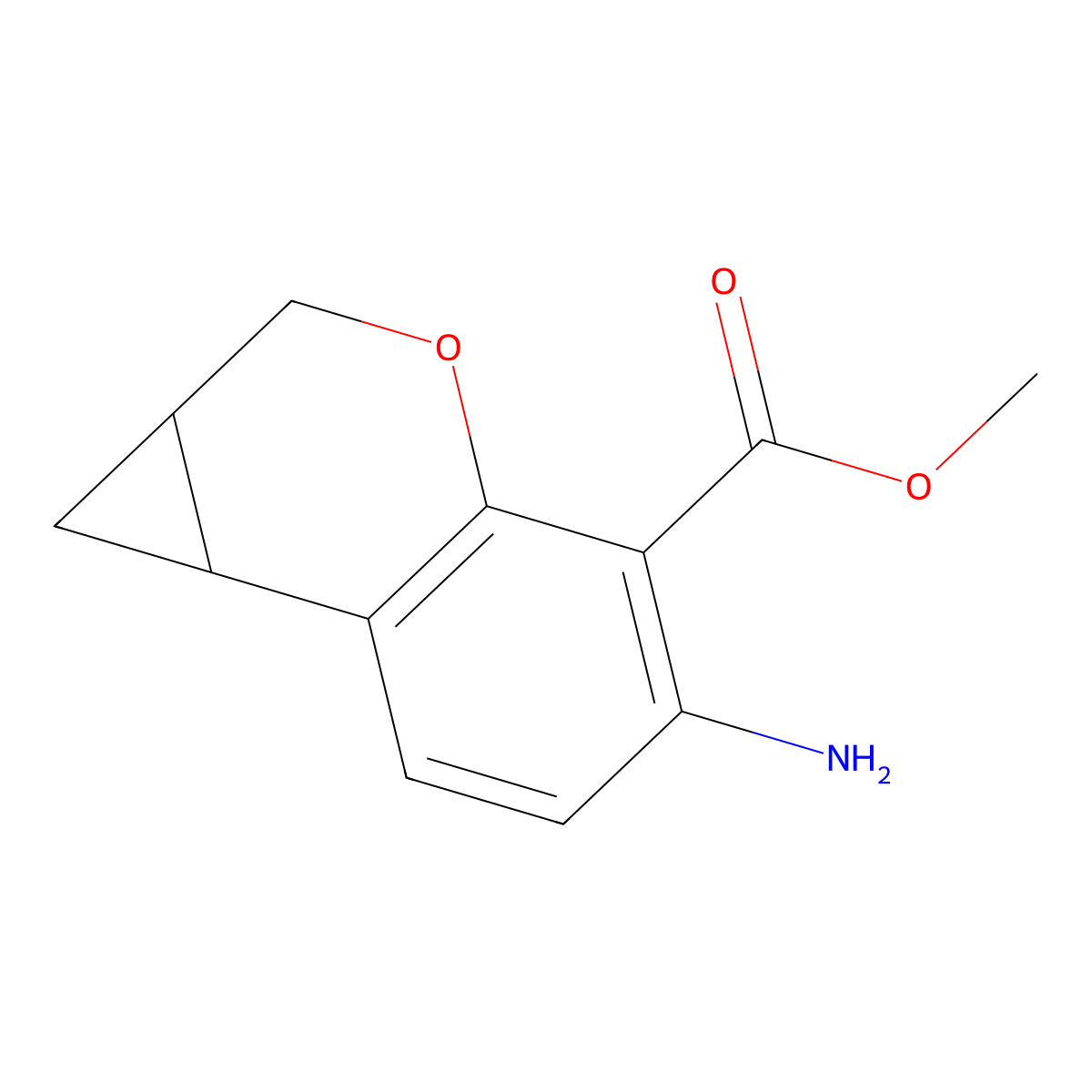 (1AR,7bS)-methyl 5-amino-1,1a,2,7b-tetrahydrocyclopropa[c]chromene-4-carboxylate molecular structure, CAS 1412976-22-7